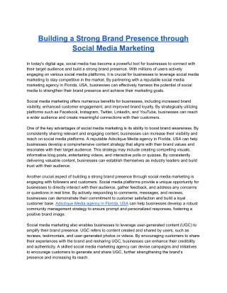 building a strong brand presence through social