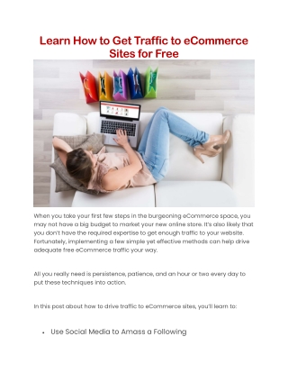 learn how to get traffic to ecommerce sites