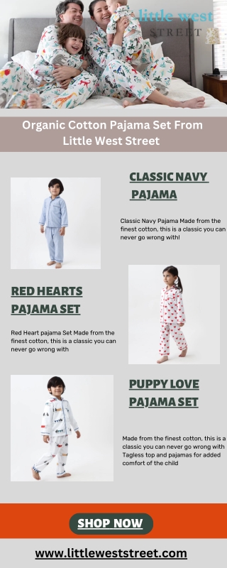 Shop Organic Cotton Pajama Set Online | Little West Street