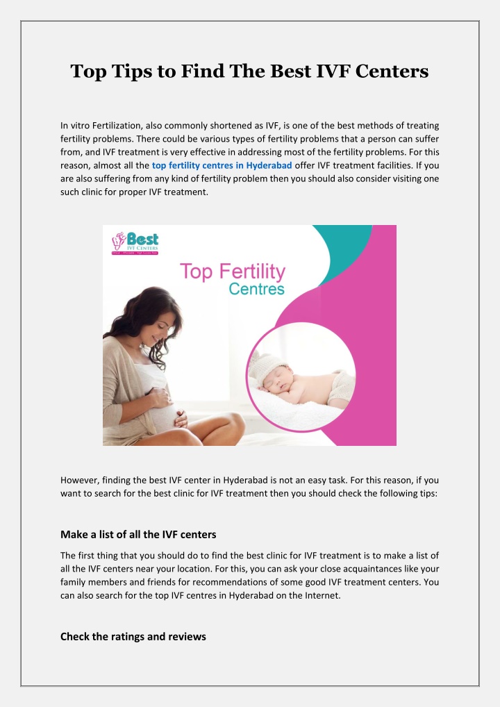 top tips to find the best ivf centers