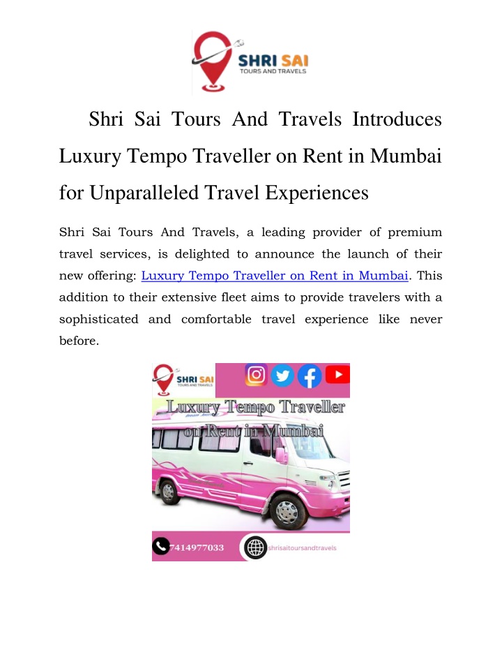 shri sai tours and travels introduces