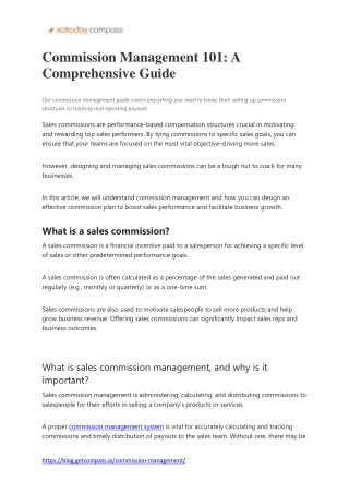 Commission Management 101: A Comprehensive Guide