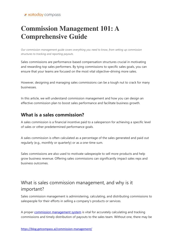 commission management 101 a comprehensive guide