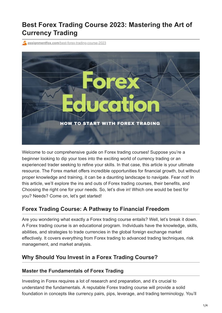 best forex trading course 2023 mastering