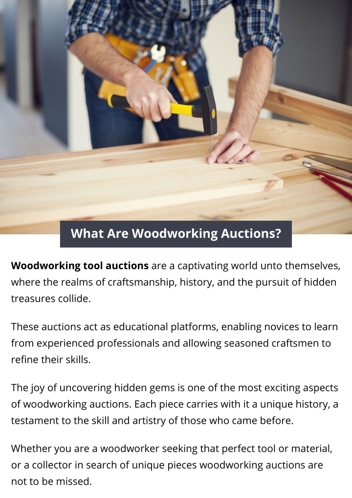 what are woodworking auctions