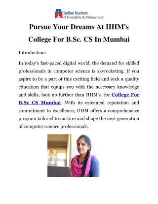 pursue your dreams at iihm s