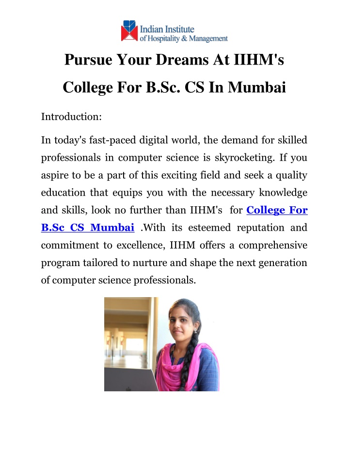 pursue your dreams at iihm s