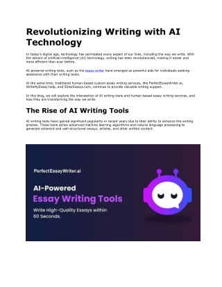 Revolutionizing Writing with AI Technology