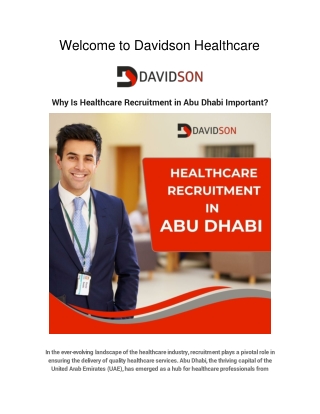 Why Is Healthcare Recruitment in Abu Dhabi Important?