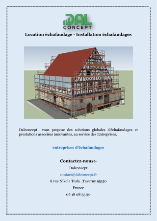 location chafaudage installation chafaudages
