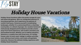 Holiday House Vacations