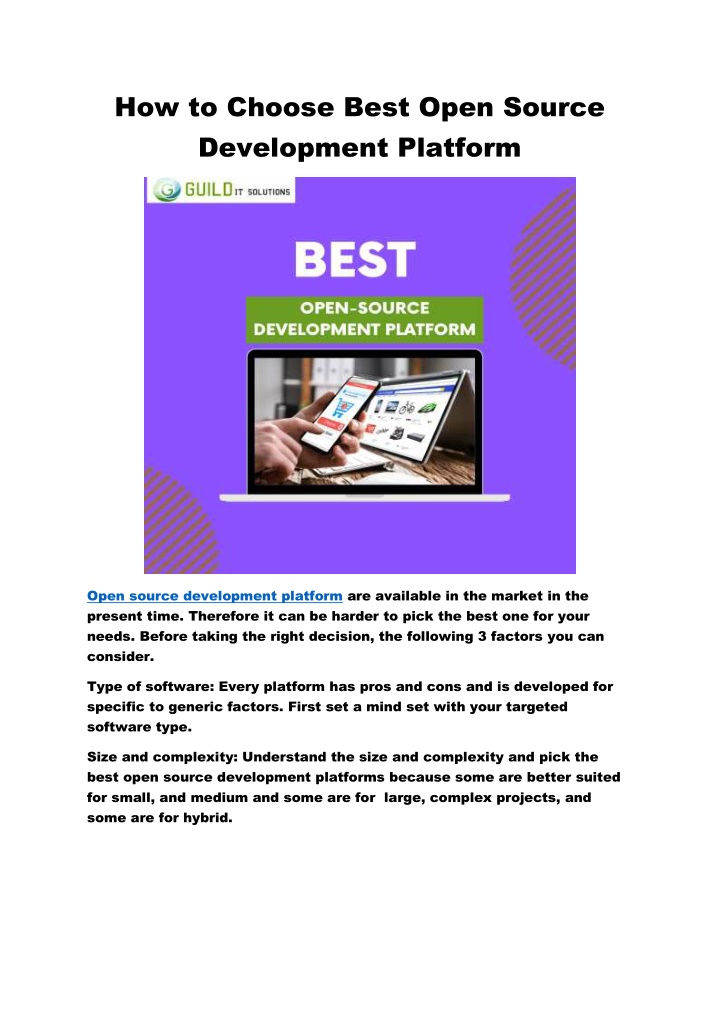 how to choose best open source development