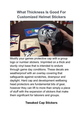 What Thickness Is Good For Customized Helmet Stickers