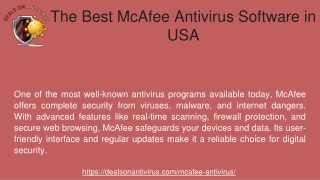 The Best McAfee Antivirus Software in USA
