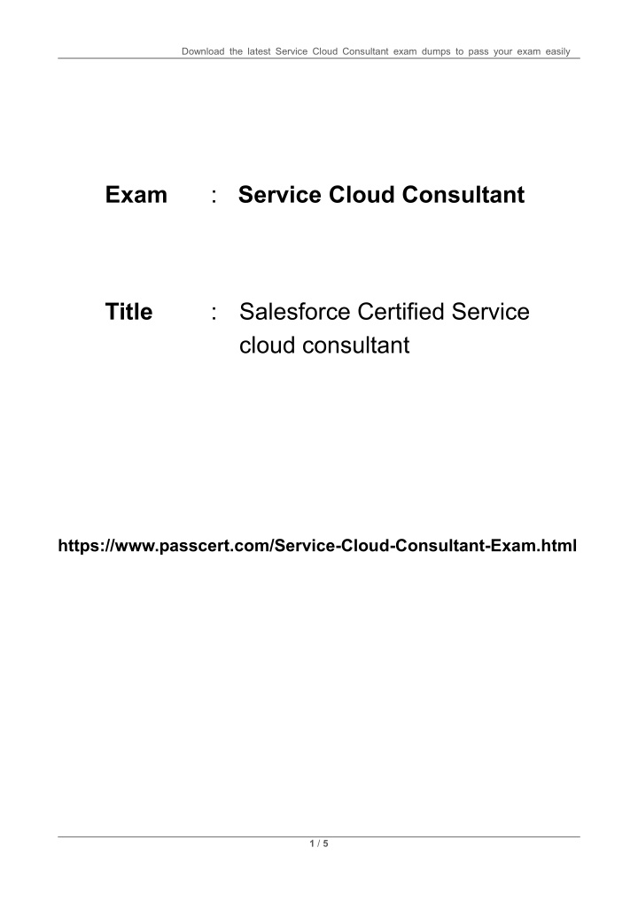 download the latest service cloud consultant exam