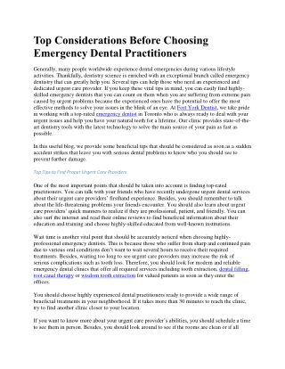Top Considerations Before Choosing Emergency Dental Practitioners