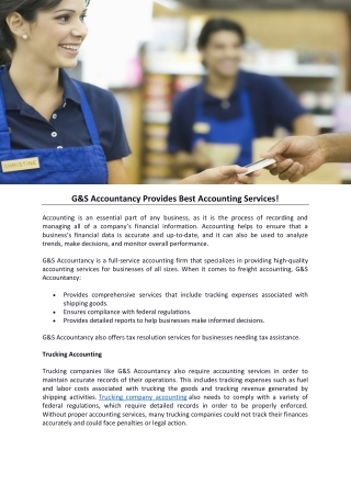 G&S Accountancy Provides Best Accounting Services!
