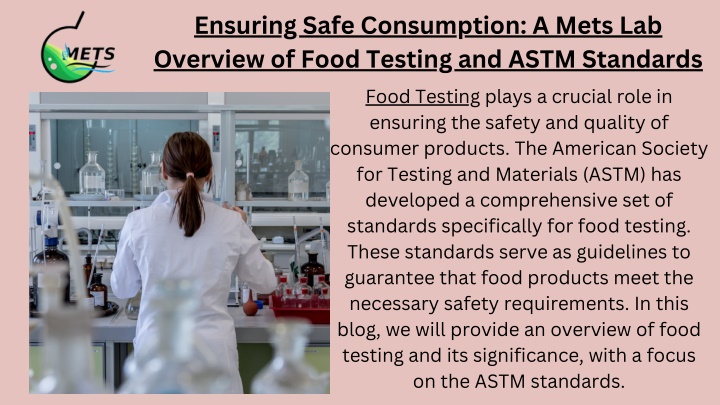 ensuring safe consumption a mets lab overview