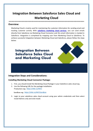 integration between salesforce sales cloud