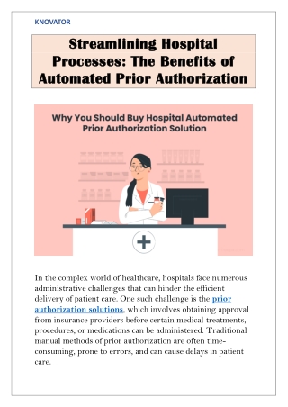 Advantages of Automated Prior Authorization in Hospitals