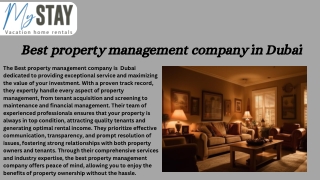 Best property management company in Dubai