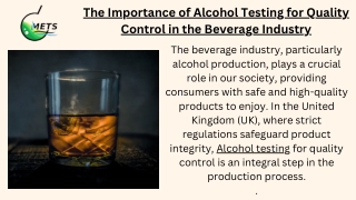 The Importance of Alcohol Testing for Quality Control in the Beverage Industry
