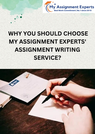 why you should choose my assignment experts