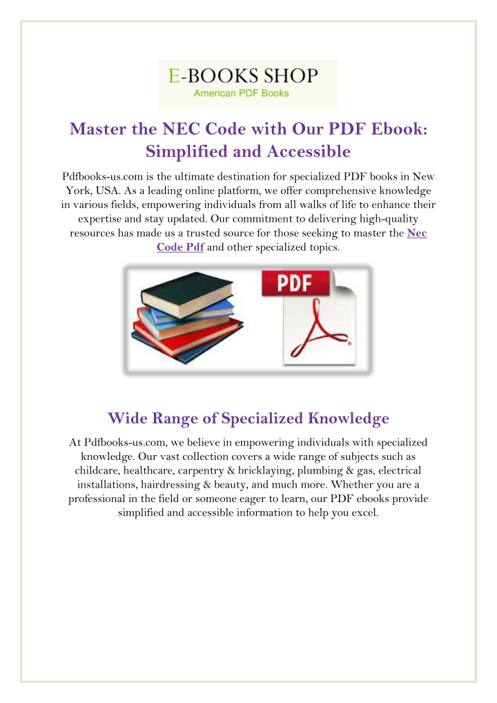 master the nec code with our pdf ebook simplified