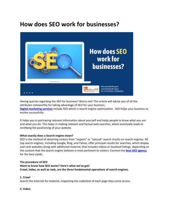 how does seo work for businesses