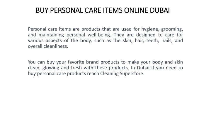 buy personal care items online dubai