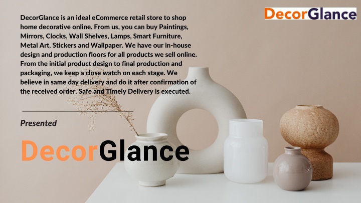 decorglance is an ideal ecommerce retail store