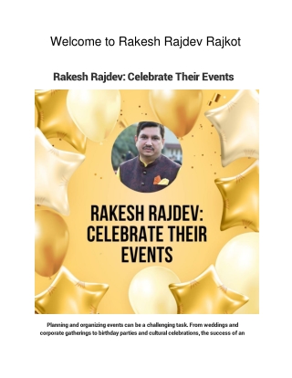 Rakesh Rajdev_ Celebrate Their Events