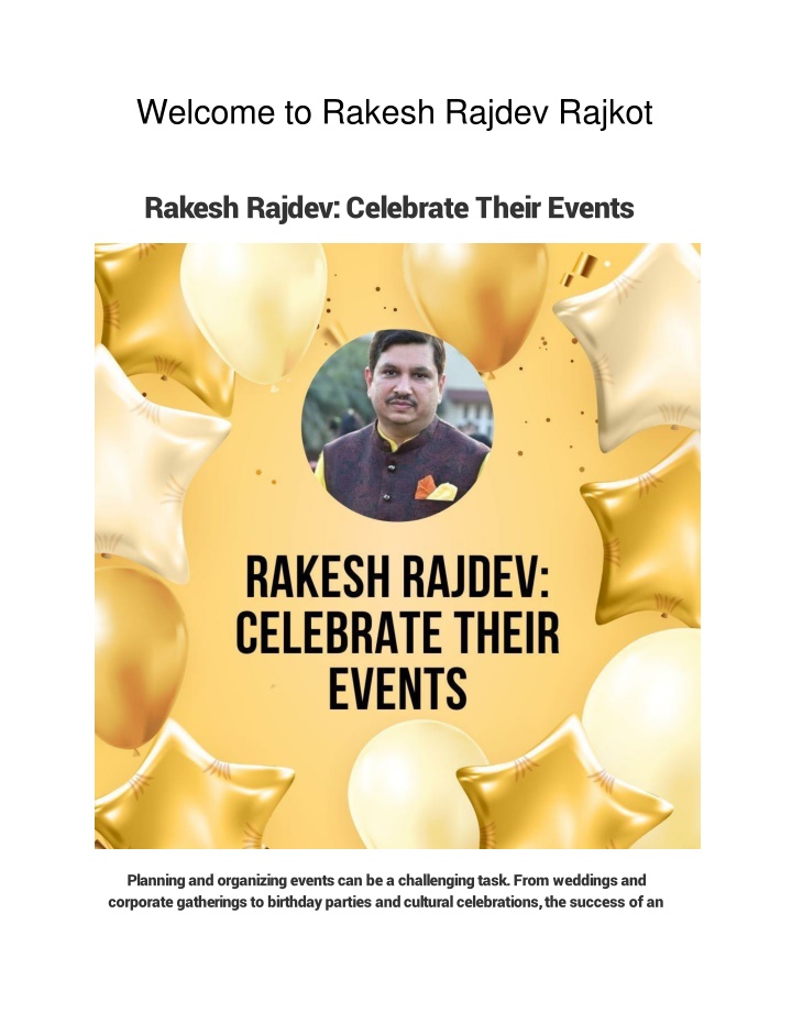 welcome to rakesh rajdev rajkot