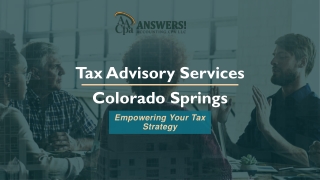 Tax Advisory Services in Colorado Springs