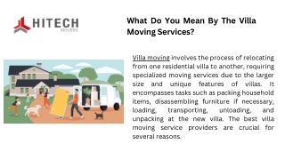 What Do You Mean By The Villa Moving Services