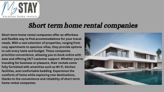 Short term home rental companies