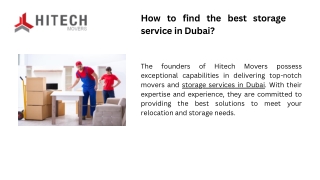 How to find the best storage service in Dubai