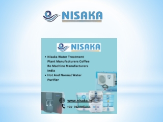 NISAKA WATER TREATMEMT PLANT MANUFACTURES