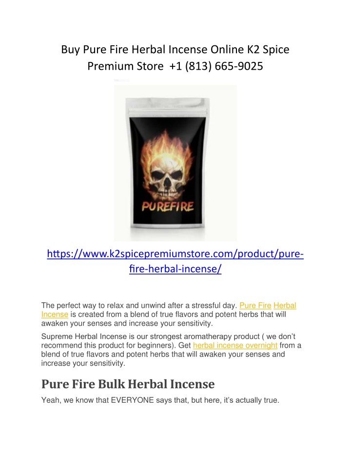 buy pure fire herbal incense online k2 spice