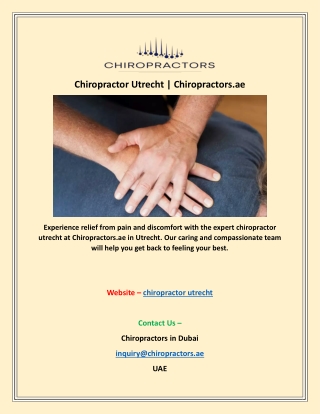 Chiropractor Utrecht | Chiropractors.ae