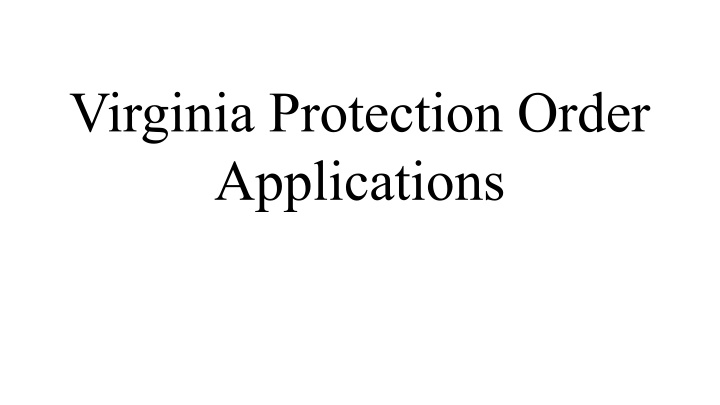 virginia protection order applications