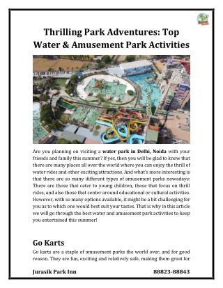 Thrilling Park Adventures: Top Water & Amusement Park Activities