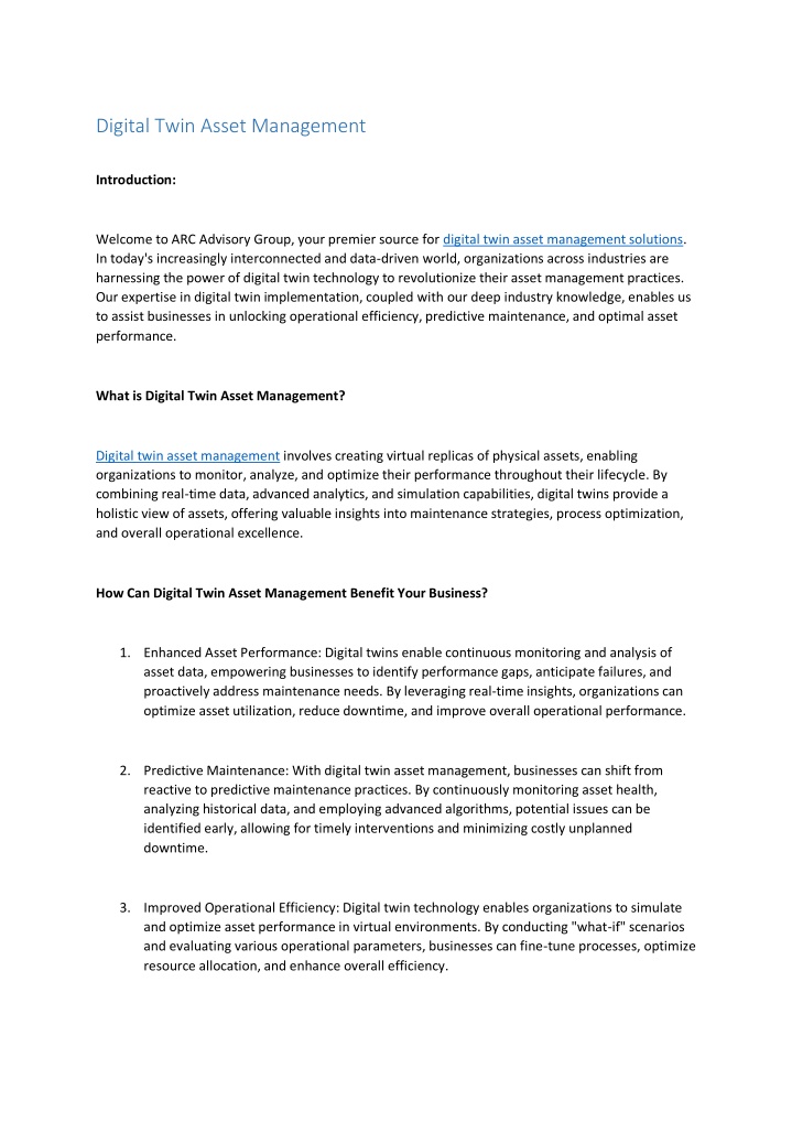 digital twin asset management