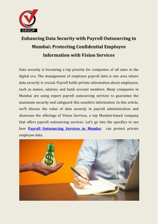 Enhancing Data Security with Payroll Outsourcing in Mumbai Protecting Confidential Employee Information with Vision Serv