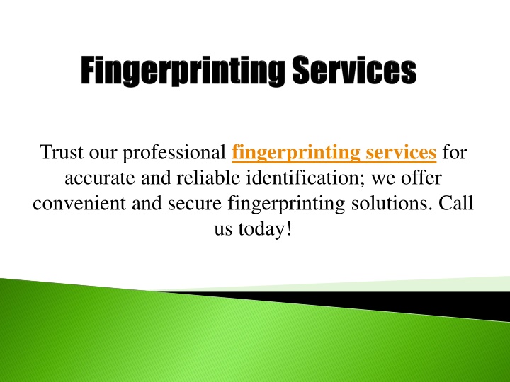 fingerprinting services