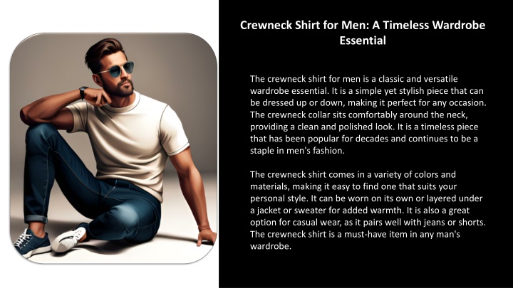crewneck shirt for men a timeless wardrobe