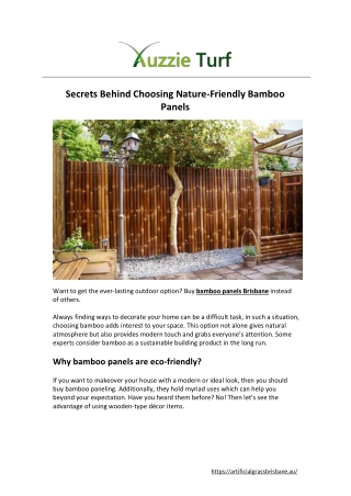 Secrets Behind Choosing Nature-Friendly Bamboo Panels