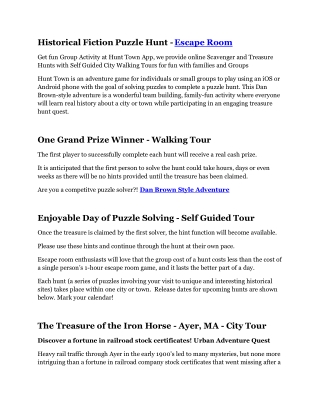 historical fiction puzzle hunt escape room