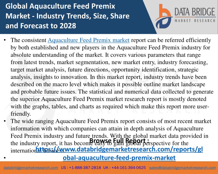 global aquaculture feed premix market industry