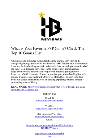 what is your favorite psp game check